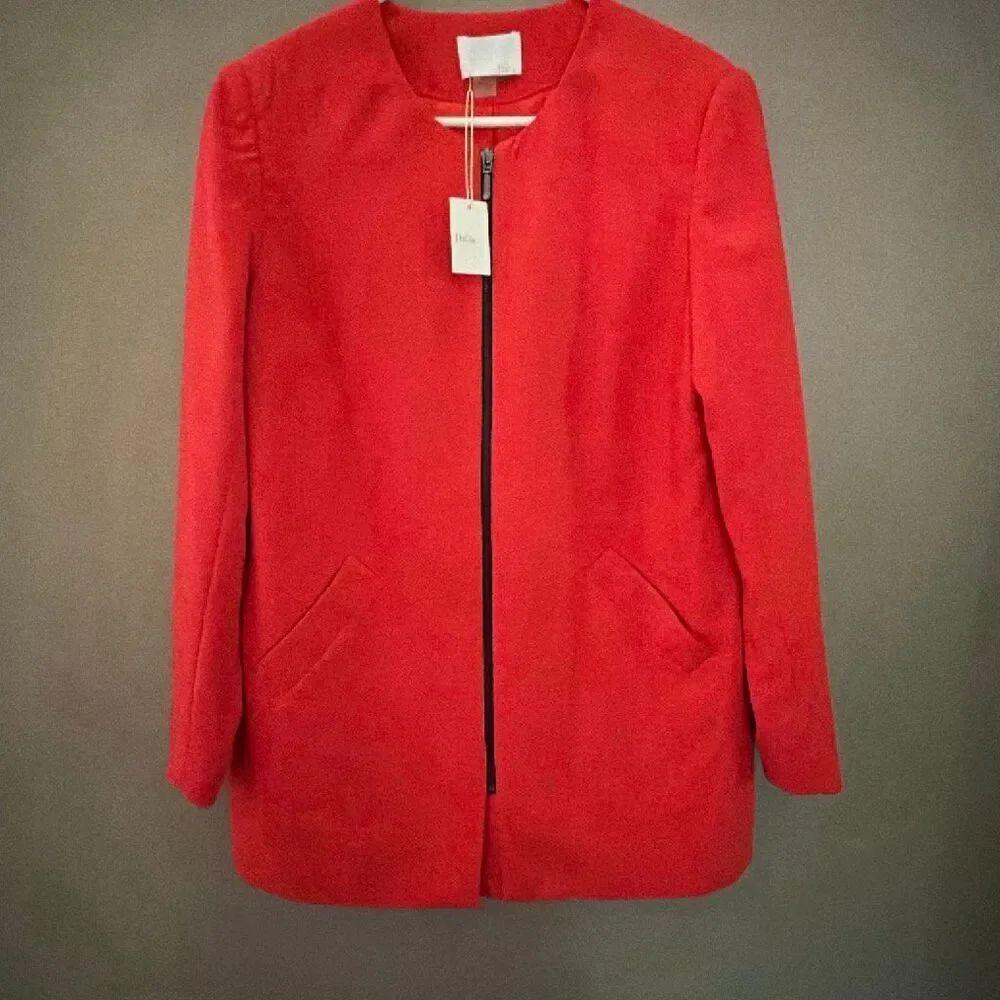 Dalia Orange Career Blazer Jacket Woman’s Large Full Zip